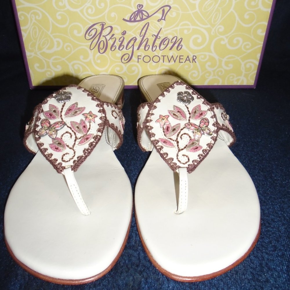Brighton Footwear Whimsy Beach Butterfly Leather Sandals or Thong